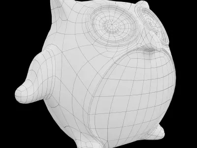 Ceramics Owl model 3 Low-poly 3D model