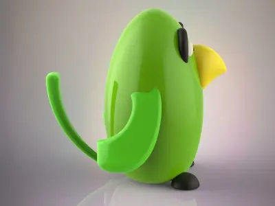 Cartoon bird 3D model get