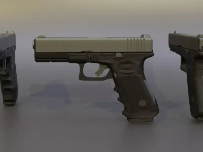 Low Poly model of Glock  Free low-poly 3D model