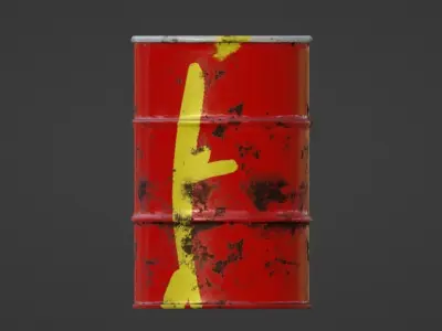 Oil Drum - Industrial - Prop and Game Ready Low poly object Free low-poly 3D model