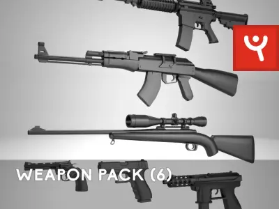 Weapons Pack Low-poly 3D model order