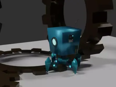 Robot Spider Low-poly 3D model order