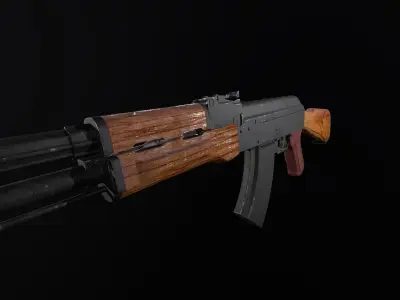 AKM Model ak - rifle Free low-poly 3D model