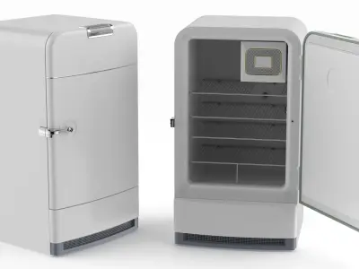 Vintage Kitchen Refrigerator 1950s 3D model
