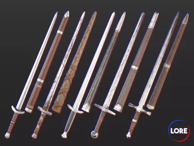 Medieval Collection Weapons Short Sword 3D Model Pack purchase