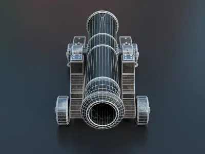 Medieval Cannon PBR 3D model