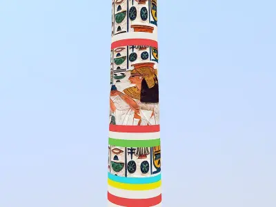  Ancient Egypt Column Low-poly 3D model
