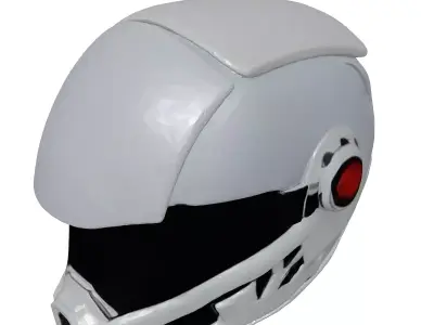 Sleek SciFi Chrome Helmet 3D model