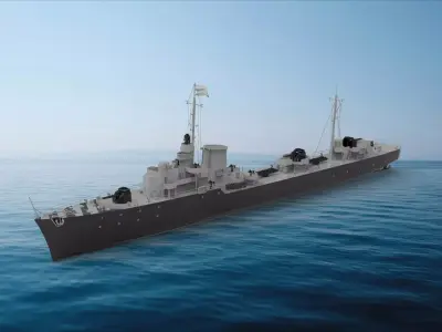 Soldati-class destroyer 3D model purchase