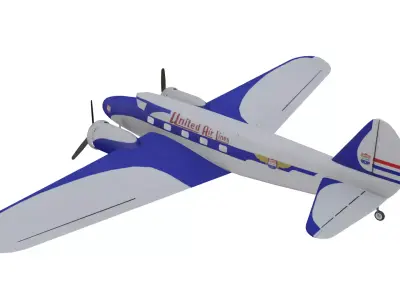 Airliner Boeing 247 Low-poly 3D model