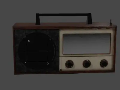 Old Classic Wooden Vintage Radio - Low Poly Low-poly 3D model