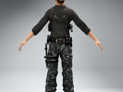 The Dude Rigged Low-poly 3D model