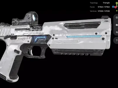 White Pistol 3D model buy