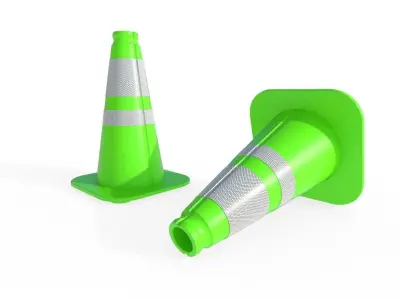 Road Cone M3 - With STL Free low-poly 3D model