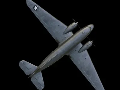 Douglas C-47 Skytrain Low-poly 3D model