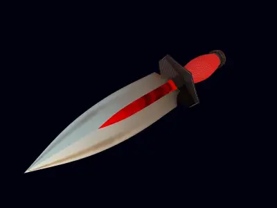 Stylized knife low-poly game-ready Free low-poly 3D model