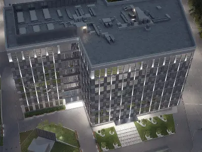 Office Building 01  Low-poly 3D model
