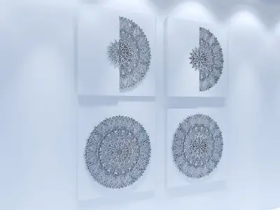 Wall panel wood ornament 3D model