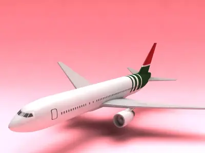 Airplane airliner flying in sky 3D model