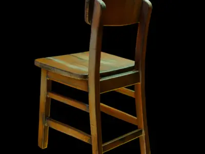 Antique Wooden Chair 3D print model