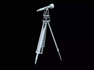 Gyrotheodolite - Telescope Low-poly 3D model