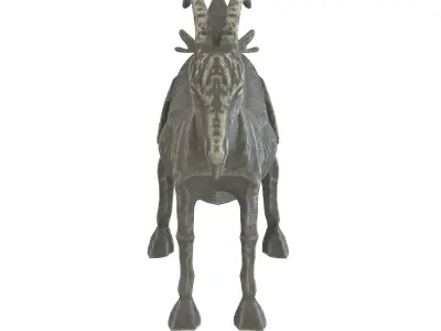 Ancient Goat marble statues Low-poly 3D model