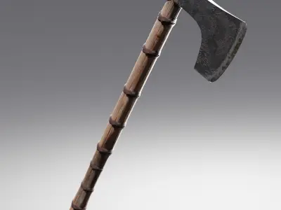 Bearded Axe Realistic Low-poly 3D model