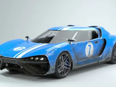 3D Concept Car and Chassis 3D model