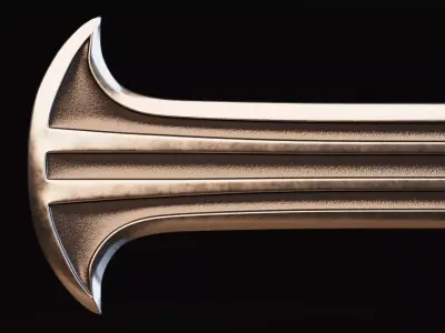 Fantasy Short Sword Low-poly 3D model