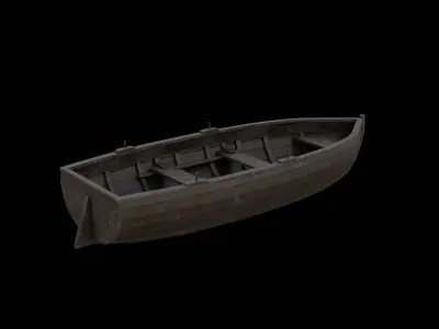 LOW POLY WOODEN BOAT Low-poly 3D model