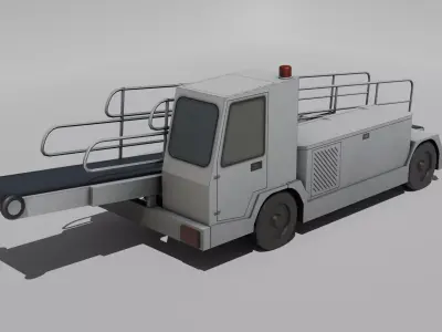 Airport luggage loader -European style -Low-poly Low-poly 3D model