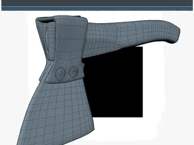 Hatchet Low Poly axe with wooden handle Low-poly 3D model