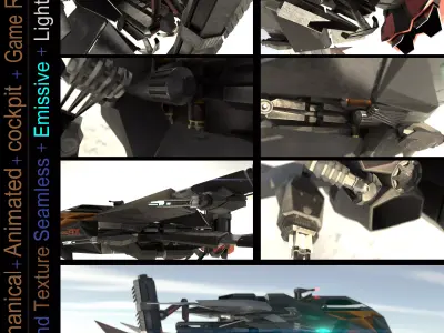 Space Fighter - PBR  Game-Ready Low-poly 3D model