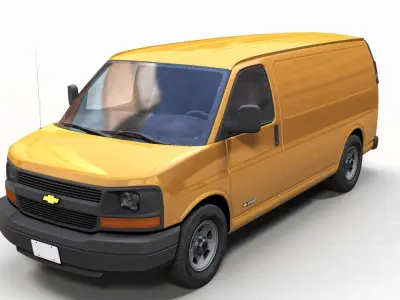 Express van Low-poly 3D model