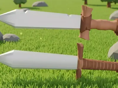 Low Poly Sword Set Low-poly 3D model
