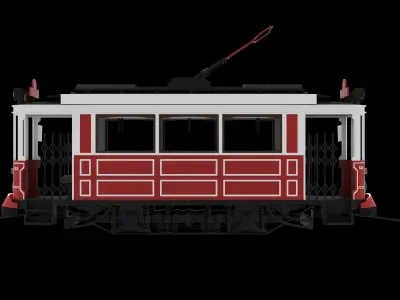 OLD TRAM  Low-poly 3D model purchase