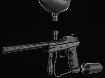 Paintball Gun Low-poly 3D model purchase
