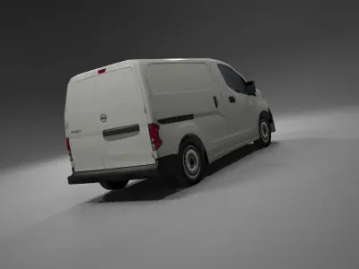 Nissan NV200 Japanese design low polygonal van  Low-poly 3D model