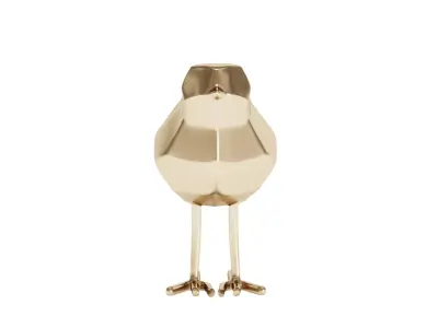 Polystone Bird Decorative Sculpture with Origami Accents 3D model