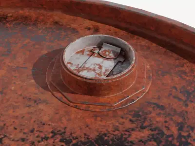 Steel Barrel - Black - Rusted 3D model
