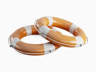 Lifebuoy Set Low-poly 3D model