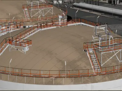 Industrial Refinery - Extensive and complete space creation Low-poly 3D model