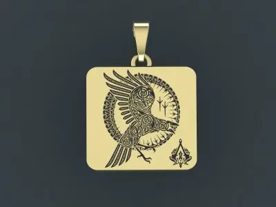 Pendant with the Assasin simbols for cnc or 3D print model purchase