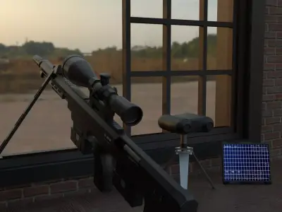 sniper rifle Free 3D model get