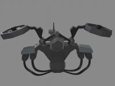 Scifi lowpoly Atack drone Duckling Low-poly 3D model