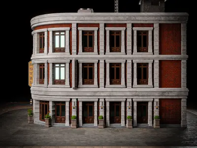 URBAN BUILDING OLD HORROR 10 Low-poly 3D model
