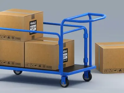 Hand Truck 02 Low-poly 3D model