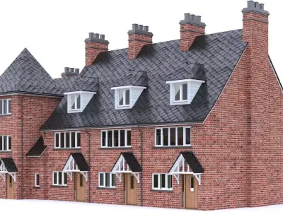 English Brick House 09 Low-poly 3D model