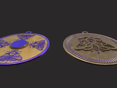 butterfly pendant 3D print model Low-poly 3D model