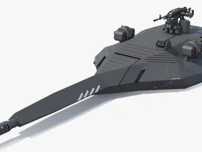  Combat Cannon Turret with Remote Machine Gun Dark Gray 